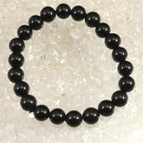 チベット産 天然モリオン水晶 4A  8.5mm玉 ブレスレット 19.5g (ID:65102)