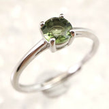 モルダバイト 5mmラウンドカット リング フリーサイズ type.F (ID:65490)