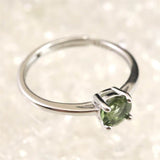 モルダバイト 5mmラウンドカット リング フリーサイズ type.F (ID:65490)