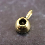 天然ブラックダイヤモンド 3mmラウンド ペンダントトップ チャーム K18YG  0.253g (ID:65623)