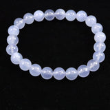 ブルーカルセドニー　8.5mm玉ブレスレット 19.2g (ID:65760)