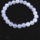 ブルーカルセドニー　8.5mm玉ブレスレット 19.2g (ID:65760)