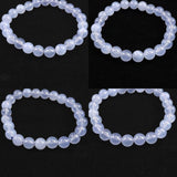 ブルーカルセドニー　8.5mm玉ブレスレット 19.2g (ID:65760)