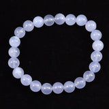 ブルーカルセドニー　8.5mm玉ブレスレット 19.2g (ID:65760)