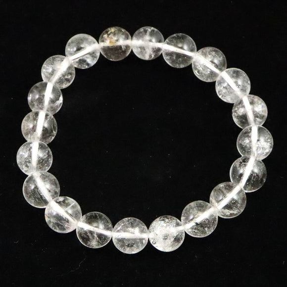 山梨県黒平水晶 Aグレード  10mm玉ブレスレット 証明書付 29.8g (ID:65814)