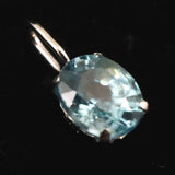 ブルージルコン　5X4mmオーバルカット ペンダントトップ　K18WG　0.5ct　　 (ID:65911)