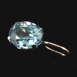 ブルージルコン　5X4mmオーバルカット ペンダントトップ　K18WG　0.5ct　　 (ID:65911)