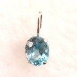 ブルージルコン　5X4mmオーバルカット ペンダントトップ　K18WG　0.5ct　　 (ID:65911)