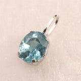 ブルージルコン　5X4mmオーバルカット ペンダントトップ　K18WG　0.5ct　　 (ID:65911)