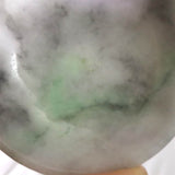 ミャンマー産 グリーン翡翠 ヒスイ 56mm小皿 42.7g (ID:65988)