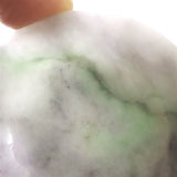 ミャンマー産 グリーン翡翠 ヒスイ 56mm小皿 42.7g (ID:65988)