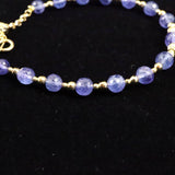 タンザナイト　ファセットカットビーズ　ブレスレット K18GY  7.6g (ID:66416)