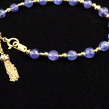 タンザナイト　ファセットカットビーズ　ブレスレット K18GY  7.6g (ID:66416)