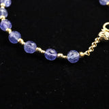 タンザナイト　ファセットカットビーズ　ブレスレット K18GY  7.6g (ID:66416)