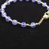 タンザナイト　ファセットカットビーズ　ブレスレット K18GY  7.6g (ID:66416)