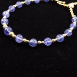 タンザナイト　ファセットカットビーズ　ブレスレット K18GY  7.6g (ID:66416)