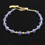 タンザナイト　ファセットカットビーズ　ブレスレット K18GY  7.6g (ID:66416)