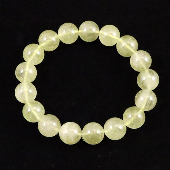 リビアングラス クリストバイライト内包 12.5mm玉 ブレスレット 38.4g (ID:66443)