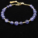 タンザナイト　ファセットカットビーズ　ブレスレット K18GY  9.7g (ID:66463)