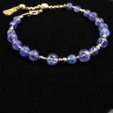 タンザナイト　ファセットカットビーズ　ブレスレット K18GY  9.7g (ID:66463)