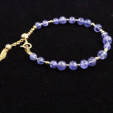 タンザナイト　ファセットカットビーズ　ブレスレット K18GY  9.7g (ID:66463)