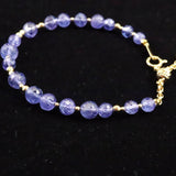 タンザナイト　ファセットカットビーズ　ブレスレット K18GY  9.7g (ID:66463)