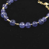 タンザナイト　ファセットカットビーズ　ブレスレット K18GY  9.7g (ID:66463)