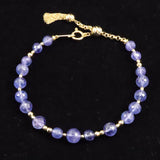 タンザナイト　ファセットカットビーズ　ブレスレット K18GY  9.7g (ID:66463)