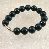 出雲碧玉 出雲石 SA  12mm玉ブレスレット ディレクトリカード付 38.9g (ID:66674)