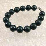 出雲碧玉 出雲石 SA  12mm玉ブレスレット ディレクトリカード付 38.9g (ID:66674)