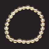 天然シトリン 非加熱 無処理　7mm玉ブレスレット 14g  (ID:66693)