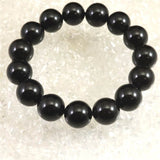 チベット産 天然モリオン水晶 4A  14mm玉 ブレスレット 59.0g (ID:67030)