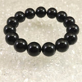 チベット産 天然モリオン水晶 4A  14mm玉 ブレスレット 59.0g (ID:67030)