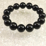 チベット産 天然モリオン水晶 4A  14mm玉 ブレスレット 59.0g (ID:67030)