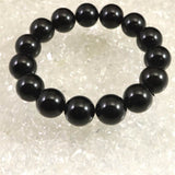 チベット産 天然モリオン水晶 4A  14mm玉 ブレスレット 59.0g (ID:67030)