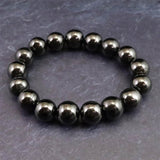 ノーブルシュンガイト  エリートシュンガイト　12mm玉ブレスレット 32.6g (ID:67103)