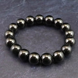 ノーブルシュンガイト  エリートシュンガイト　12mm玉ブレスレット 32.6g (ID:67103)