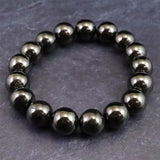 ノーブルシュンガイト  エリートシュンガイト　12mm玉ブレスレット 32.6g (ID:67103)