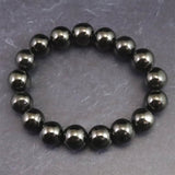 ノーブルシュンガイト  エリートシュンガイト　12mm玉ブレスレット 32.6g (ID:67103)