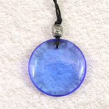 H&E社 シベリアンブルークォーツ　ディスク型タンブル コード ペンダント 8.6g (ID:67199)