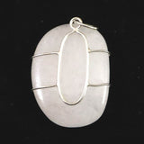 H&E社 ニュージーランドホワイトアゼツライト (AZOZEO) タンブル ペンダント 8.2g　 (ID:67221)