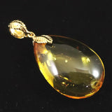 天然琥珀　バルティックアンバー 25mm ペアシェイプ ペンダントトップ 2.8g (ID:67400)