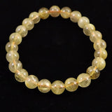 ゴールドルチルクォーツ 3A 7.5mm玉ブレスレット 15.7g (ID:67789)