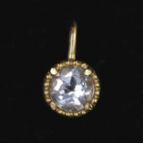 アクアマリン 3mmラウンド ペンダントトップ チャーム K18YG  0.24g (ID:68113)