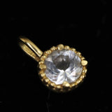 アクアマリン 3mmラウンド ペンダントトップ チャーム K18YG  0.24g (ID:68113)