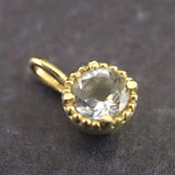 アクアマリン 3mmラウンド ペンダントトップ チャーム K18YG  0.24g (ID:68113)