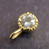 アクアマリン 3mmラウンド ペンダントトップ チャーム K18YG  0.24g (ID:68113)