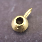 アクアマリン 3mmラウンド ペンダントトップ チャーム K18YG  0.24g (ID:68113)