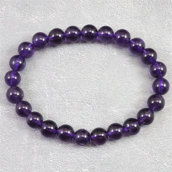 ウルグアイ産 アメジスト 7.5m玉ブレスレット 14.9g (ID:68136) | 榎本通商
