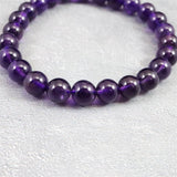 ウルグアイ産 アメジスト 7.5m玉ブレスレット 15.1g (ID:68206)